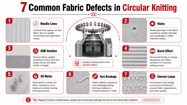 7 common defects found in circular knitting fabric