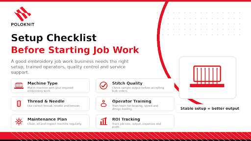 Setup checklist before starting job work